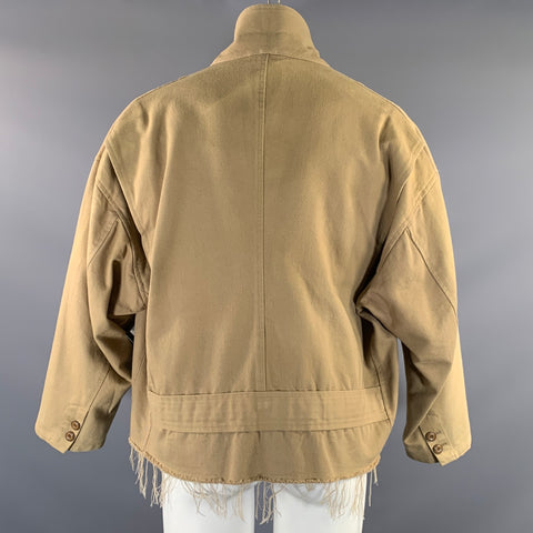 DOUBLET Size M Khaki Cotton & Silk Notch Lapel Jacket