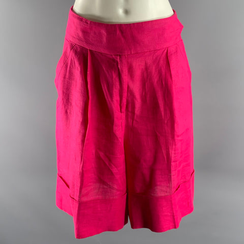 GENNY Size 6 Pink Magenta Linen Bermuda Shorts