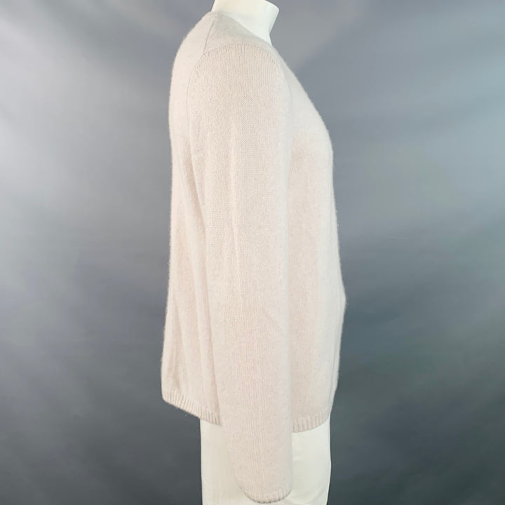 VINCE Size L Grey Light Knit Cashmere Crew Neck Pullover