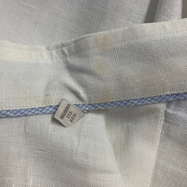 ERMENEGILDO ZEGNA Size XXL White Linen Long Sleeve Shirt