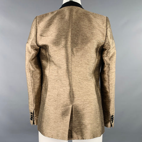 THE KOOPLES Size 4 Gold Black Polyester Blend Single Button Jacket