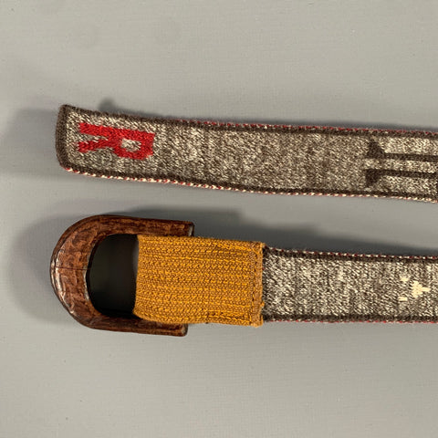 45rpm Size M Brown Beige & Grey Knitted Wool Belt