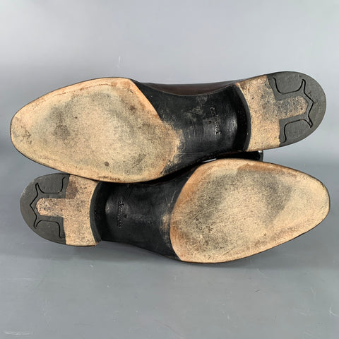 JOHN LOBB Size 10.5 97000E Brown Leather Double Monk Strap Loafers