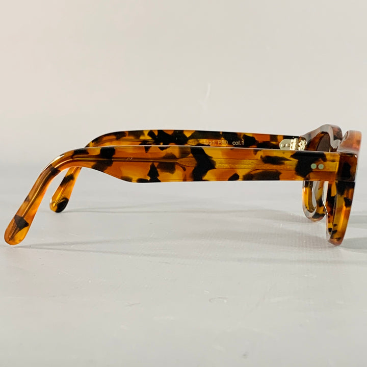LESCA LUNETIER Brown Tortoiseshell Acetate Sunglasses