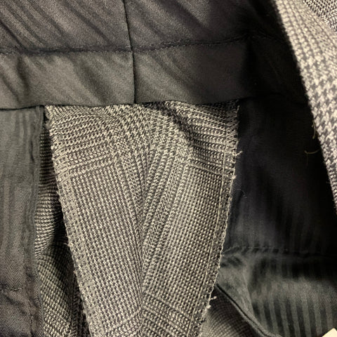AMI by ALEXANDRE MATTIUSSI Size 30 Grey Black Glenplaid Wool Tapered Dress Pants