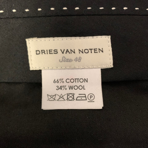 DRIES VAN NOTEN Size 32 Brown Black Paisley Wool Cotton Blend Dress Pants