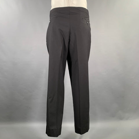 PETER MILLAR Chest Size 46 Regular Black Wool Notch Lapel 38 30 Tuxedo