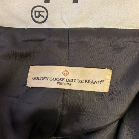 GOLDEN GOOSE Size S Black Herringbone Wool Mohair Peacoat Coat