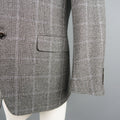 CANALI Size 40 Grey Black Glenplaid Wool Cotton Sport Coat CANALI
