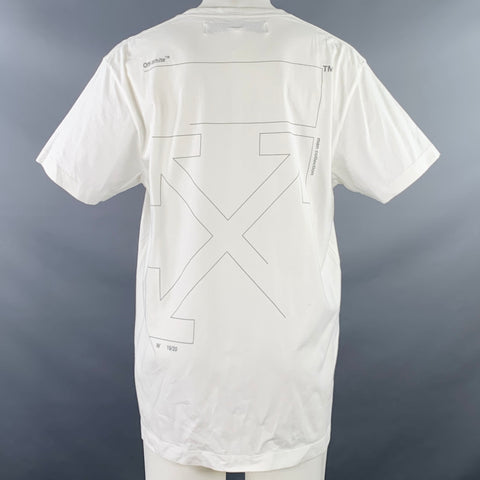 OFF-WHITE FW20 Size XS White Black Logo Cotton Crew-Neck T-shirt
