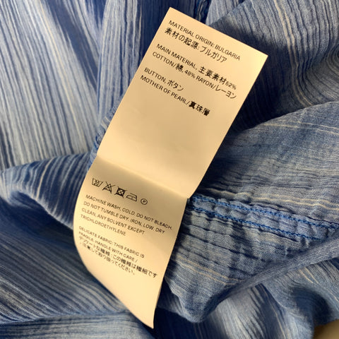 OUR LEGACY Size M Blue White Stripe Cotton Rayon Sheer Long Sleeve Shirt