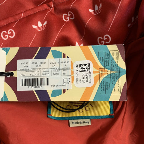 GUCCI X ADIDAS Size 38 Multi-Color Monogram Acetate Anorak Jacket
