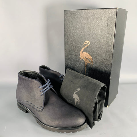 HARRYS OF LONDON Bottines à lacets Griffen en cuir nubuck noir, taille 8