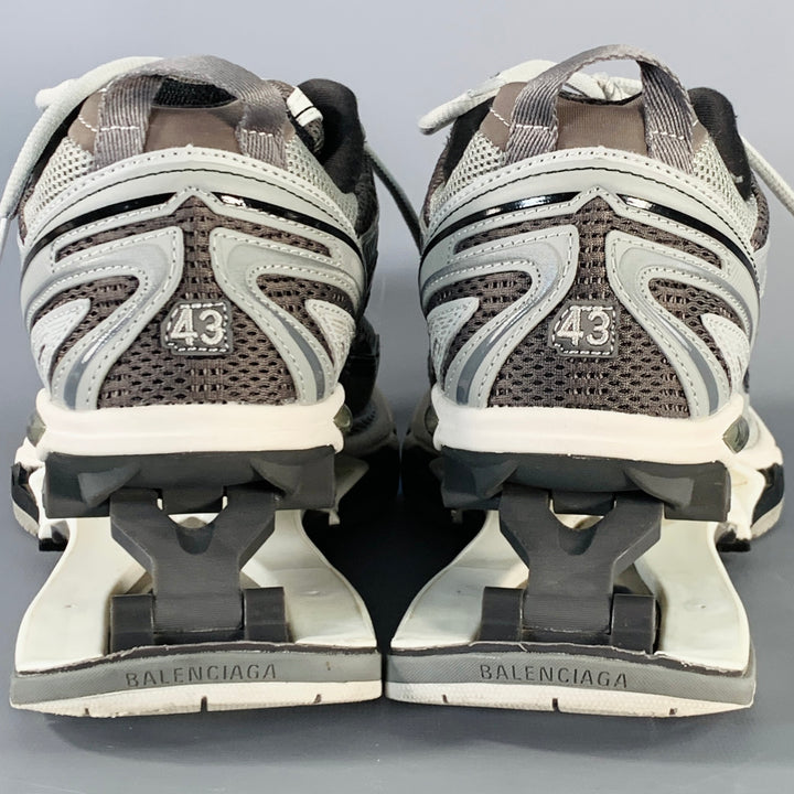 BALENCIAGA Size 10 X-Pander Grey Black Color Block Nylon Athletic Sneakers