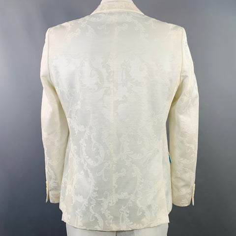 MOODS OF NORWAY Size 42 White Jacquard Cotton Blend Notch Lapel Sport Coat