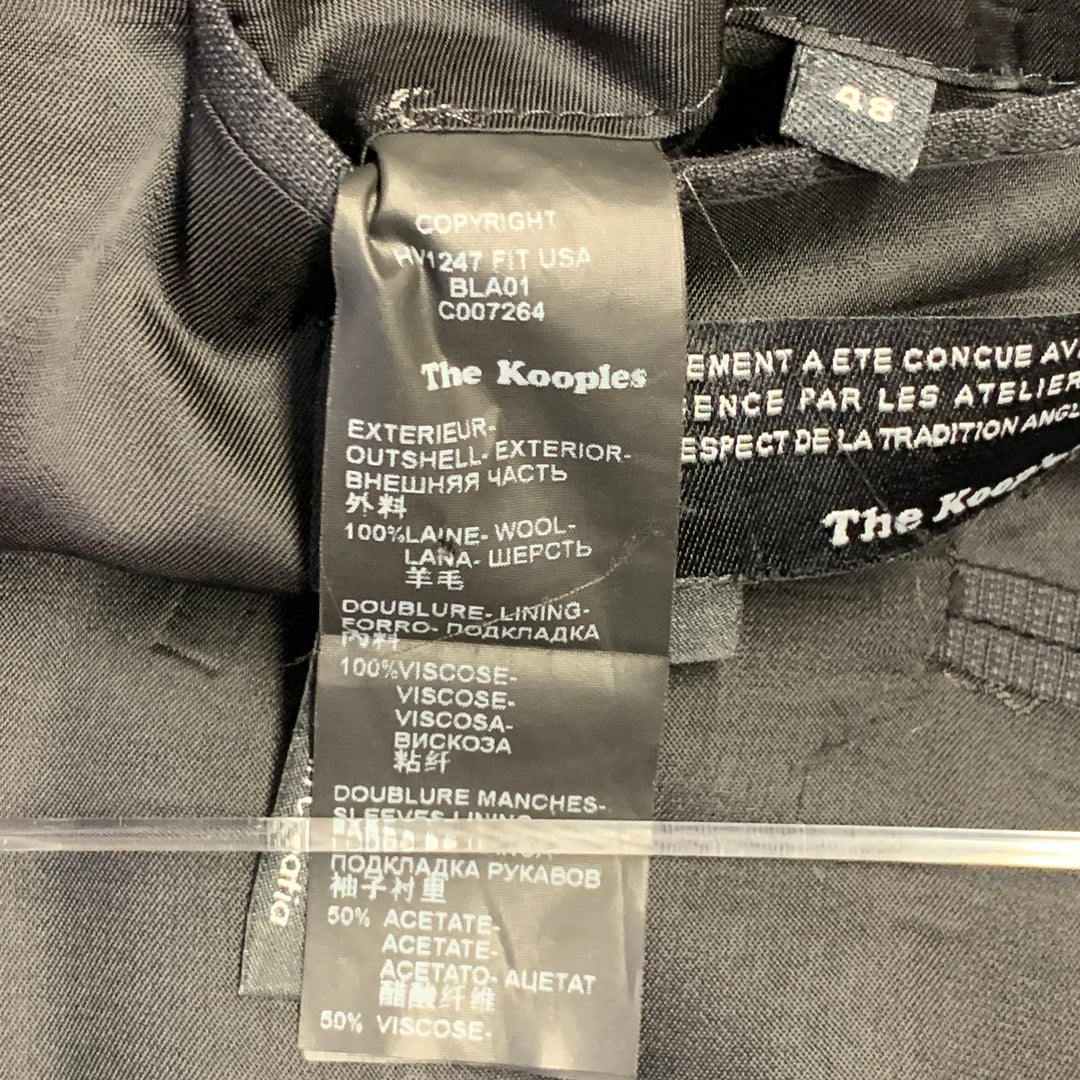 THE KOOPLES Size 38 Black Wool Woven Peak Lapel Tuxedo