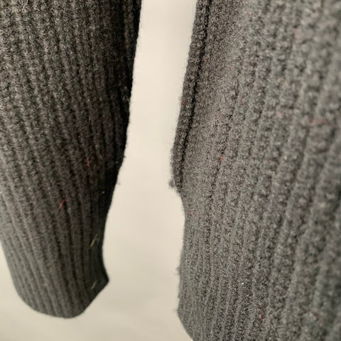 GIVENCHY Size L Black Red White Stripe Wool Blend Crew Neck Sweater