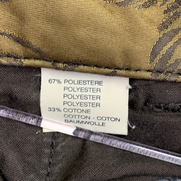 ETRO Size 32 Grey Taupe Stripe Polyester Cotton Zip Pockets Casual Pants