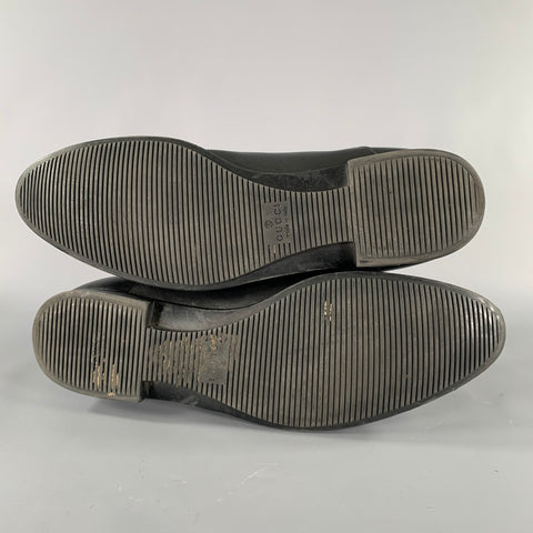 GUCCI Size 12.5 Black Mixed Materials Leather Pull On Boots