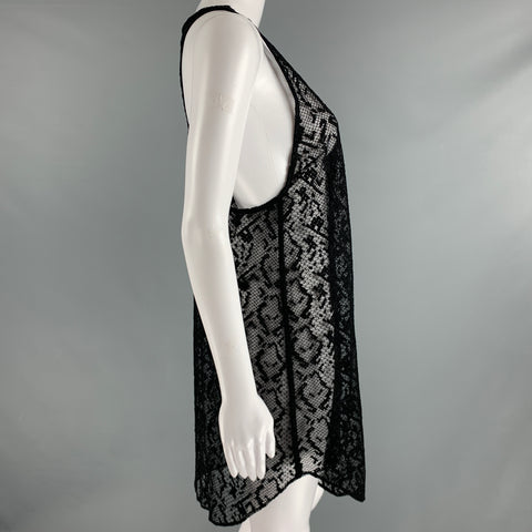DRIES VAN NOTEN Size 6 Black Lace Tank Dress