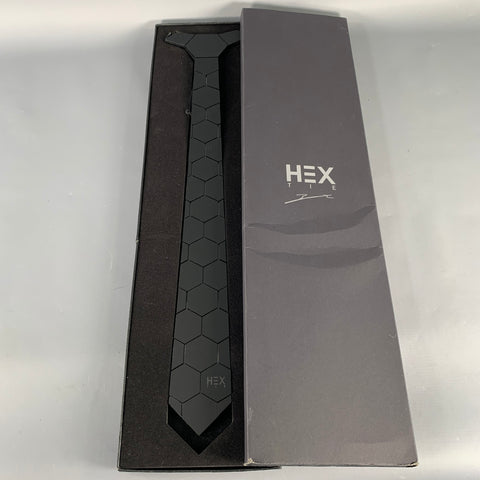 HEX TIE Honeycomb Black Acrylic Tie