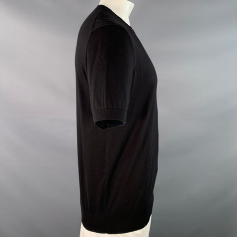 ZEGNA Size L Black Cotton Jersey Short Sleeve Crew Neck T-shirt