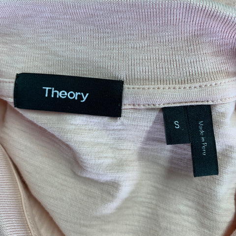 THEORY Size S -Bron Cosmos- Pink Cotton Polo