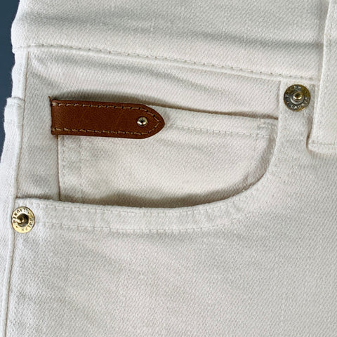 RALPH LAUREN Size 29 White Twill Cotton Blend Bootcut Five Pockets Jeans