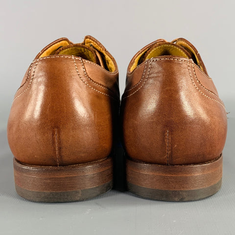 PAUL SMITH Size 7 Brown Leather Cap Toe Oxford Lace-Up Shoes
