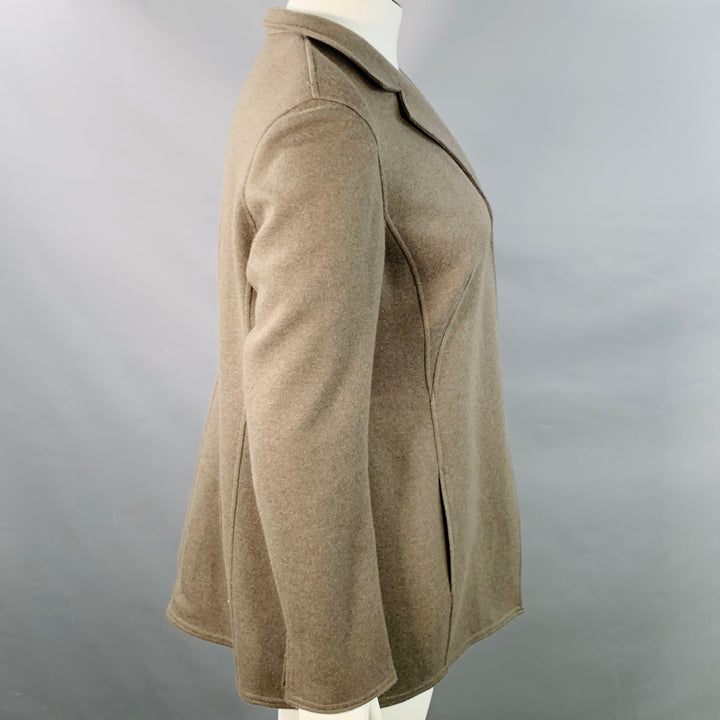 AKRIS Size 14 Green Olive Cashmere Blend Snaps Jacket