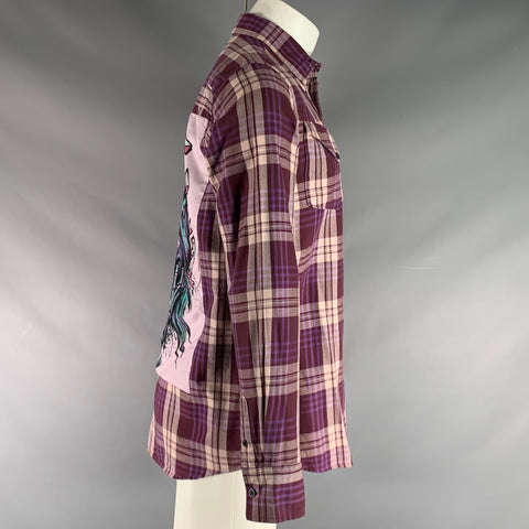 CULT OF INDIVIDUALITY Size S Purple Plaid Cotton Button Up Long Sleeve Shirt