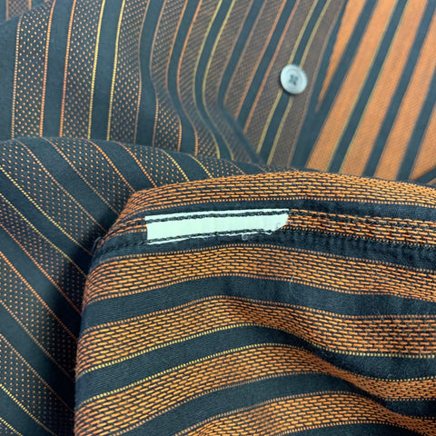 GIVENCHY Size M Black Orange Stripe Long Sleeve Shirt