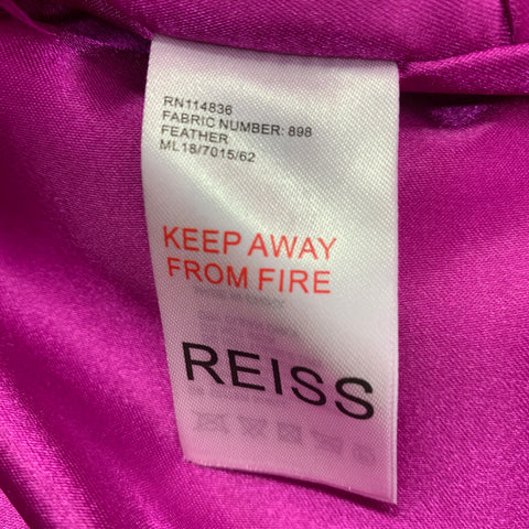 REISS Size S Purple Feathers Hook Eye Closure Jacket