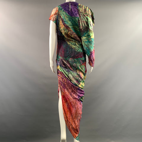SAAKSHA & KINNI Size S Red Green Lines Asymmetrical Dress