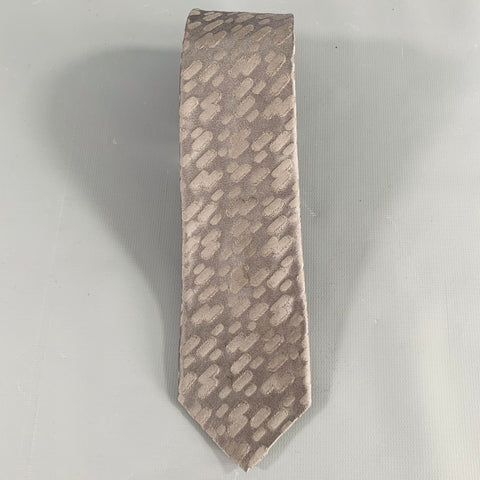 GIORGIO ARMANI Grey Silk Abstract Tie