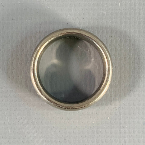 VINTAGE Ring Size 8.5 Silver 18K Gold Titanium Ring