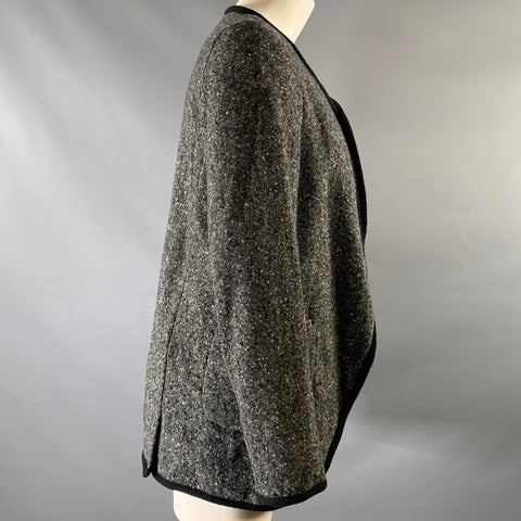 COMME des GARCONS BLACK Size XS Green Black & White Tweed Wool Nylon Jacket
