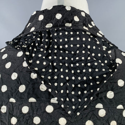 YOHJI YAMAMOTO Size S Black White Polyester Polka Dot One pocket Blouse