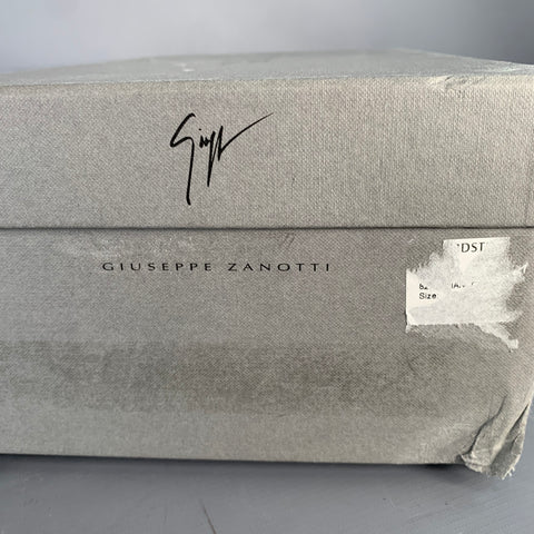GIUSEPPE ZANOTTI Size 8 Black Glitter Leather Derby Lace-Up Shoes