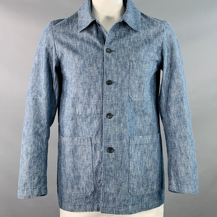 VETRA Size 44 Blue Heather Cotton Chore Jacket