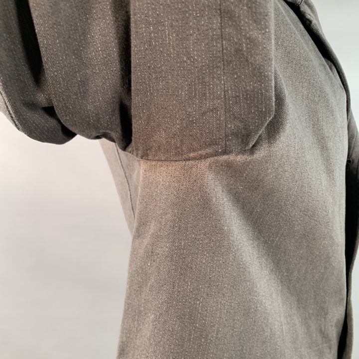 COMME des GARCONS SHIRT Size L Charcoal Grey Cotton Blend Twill Notch Lapel Jacket