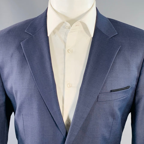 G-STAR Size 40 CL Core 2 Navy Black Wool Blend Notch Lapel Sport Coat