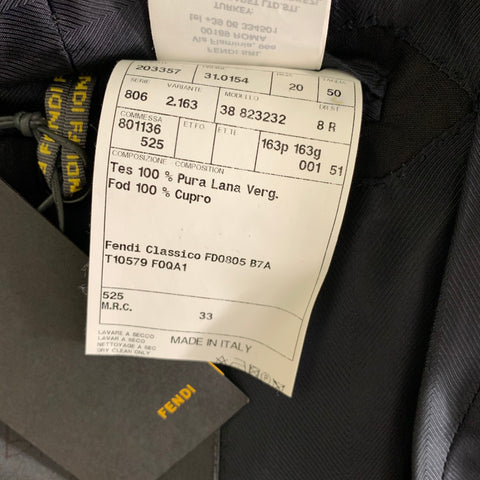 FENDI Chest Size 40 Black Navy Solid Wool Shawl Collar Sport Coat