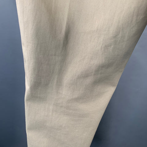 TOOD SNYDER Size 38 Beige Twill Cotton Pleated Side Tabs Casual Pants