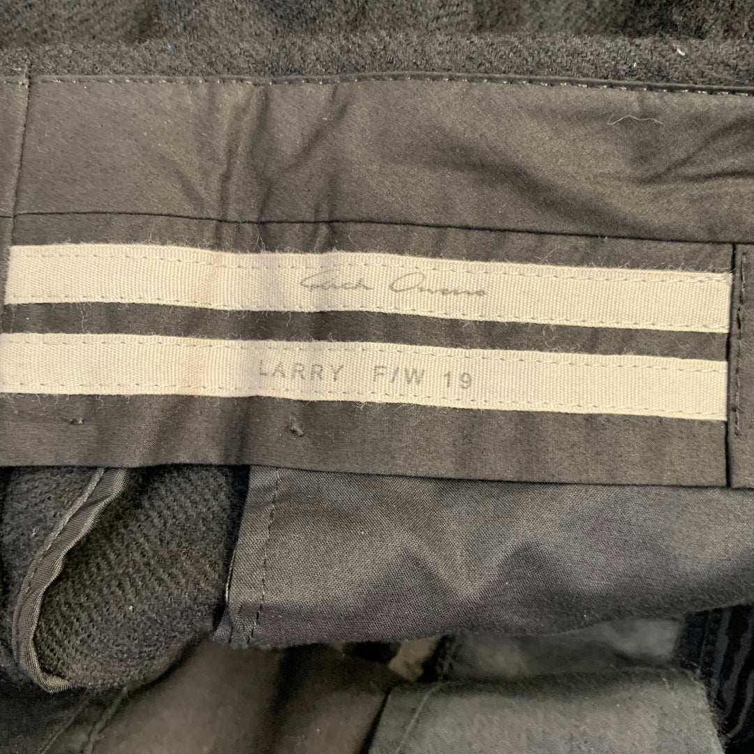 RICK OWENS Size 36 Black Wool Twill Drop Crotch Tapered Casual Pants