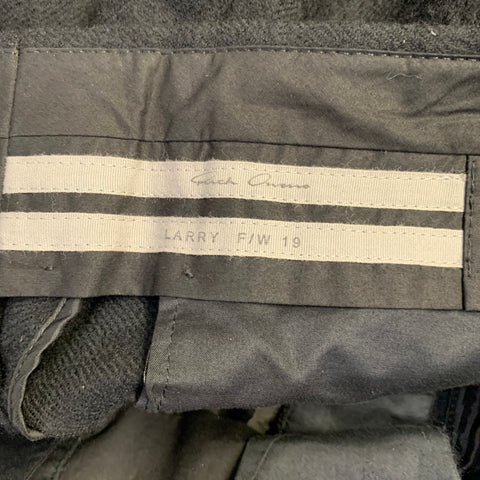 RICK OWENS Size 36 Black Wool Twill Drop Crotch Tapered Casual Pants