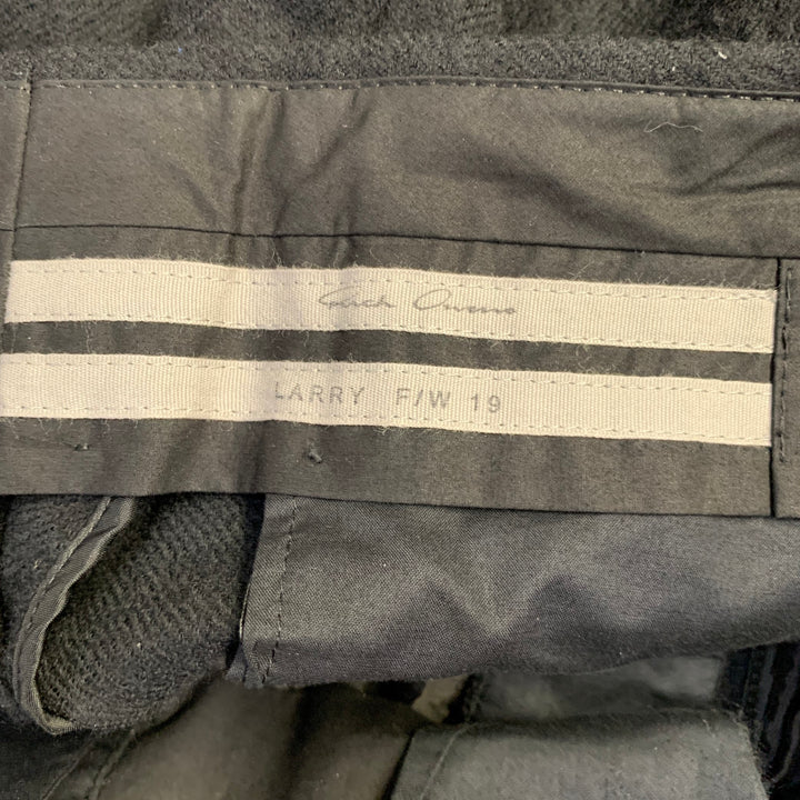 RICK OWENS Size 36 Black Wool Twill Drop Crotch Tapered Casual Pants