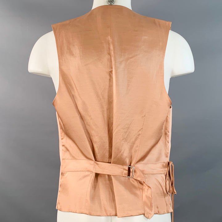 DRIES VAN NOTEN Size 38 Peach Cotton Blend Buttoned Vest