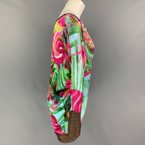 CUSTO BARCELONA Taille M Blouse à manches Dolman abstraite multicolore