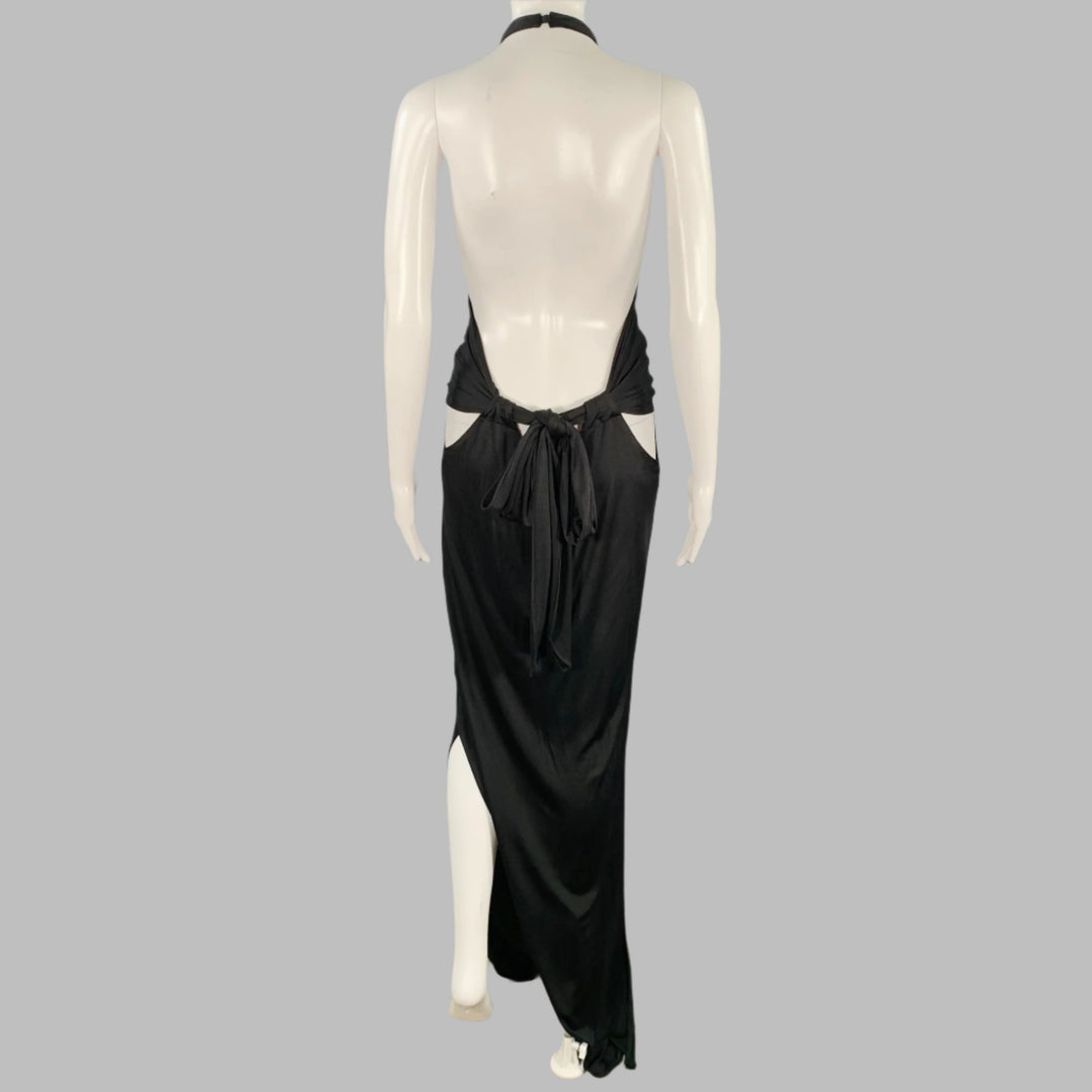 AGENT PROVOCATEUR Size 3 Black Silk Halter Cocktail Dress